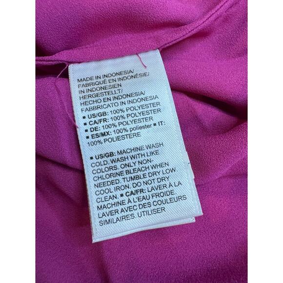 Lark & Ro Hot Pink Button Long Sleeve Blouse Women's Size 6 NWT - Picture 6 of 8